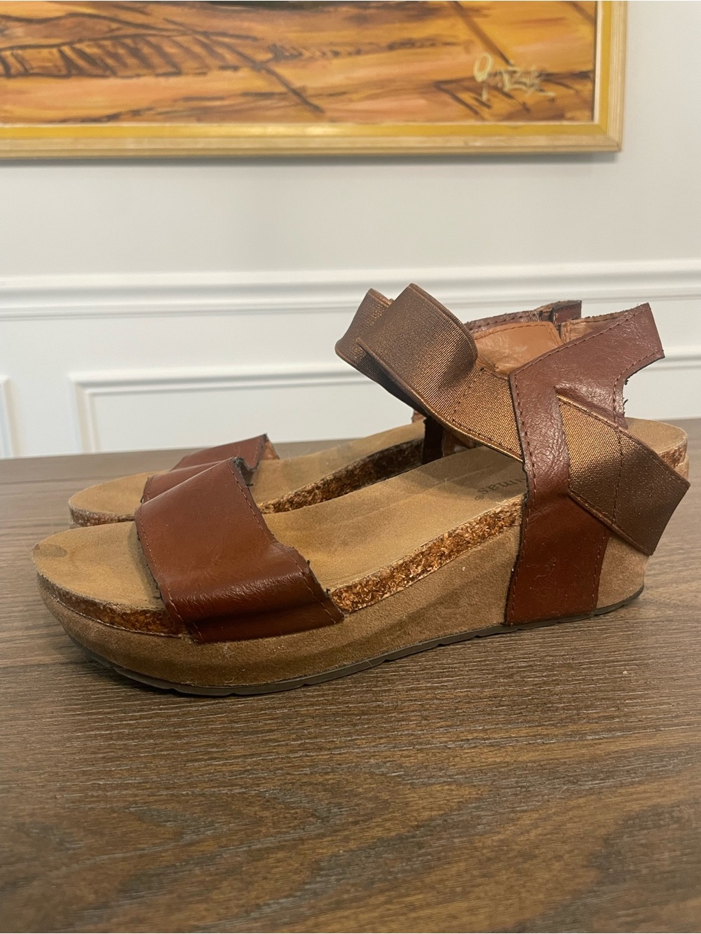 Pierre Dumas Brown Leather Platform Sandals